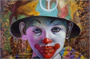 Ron English - Camo Peace Clown